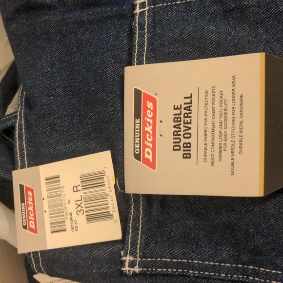 Dickies Men's Relaxed Fit Ultra Tough Bib Overalls NWT 3XL R - Picture 3 of 4